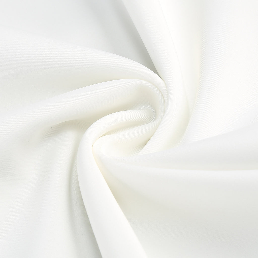 White Strapless Pleated Mermaid Evening Gown